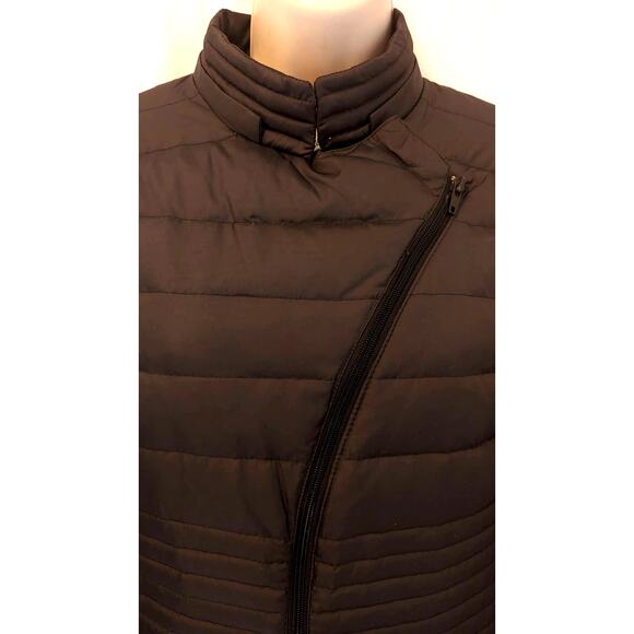 Burberry Chocolate Fitted Puffer Jacket sz Large Full zip - Picture 3 of 12